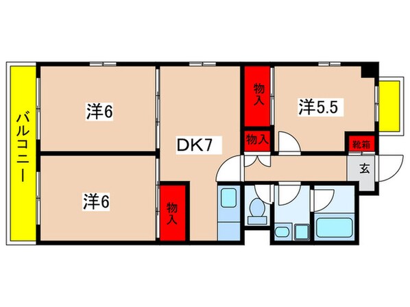 サンヒルズ潮見台（401）の物件間取画像